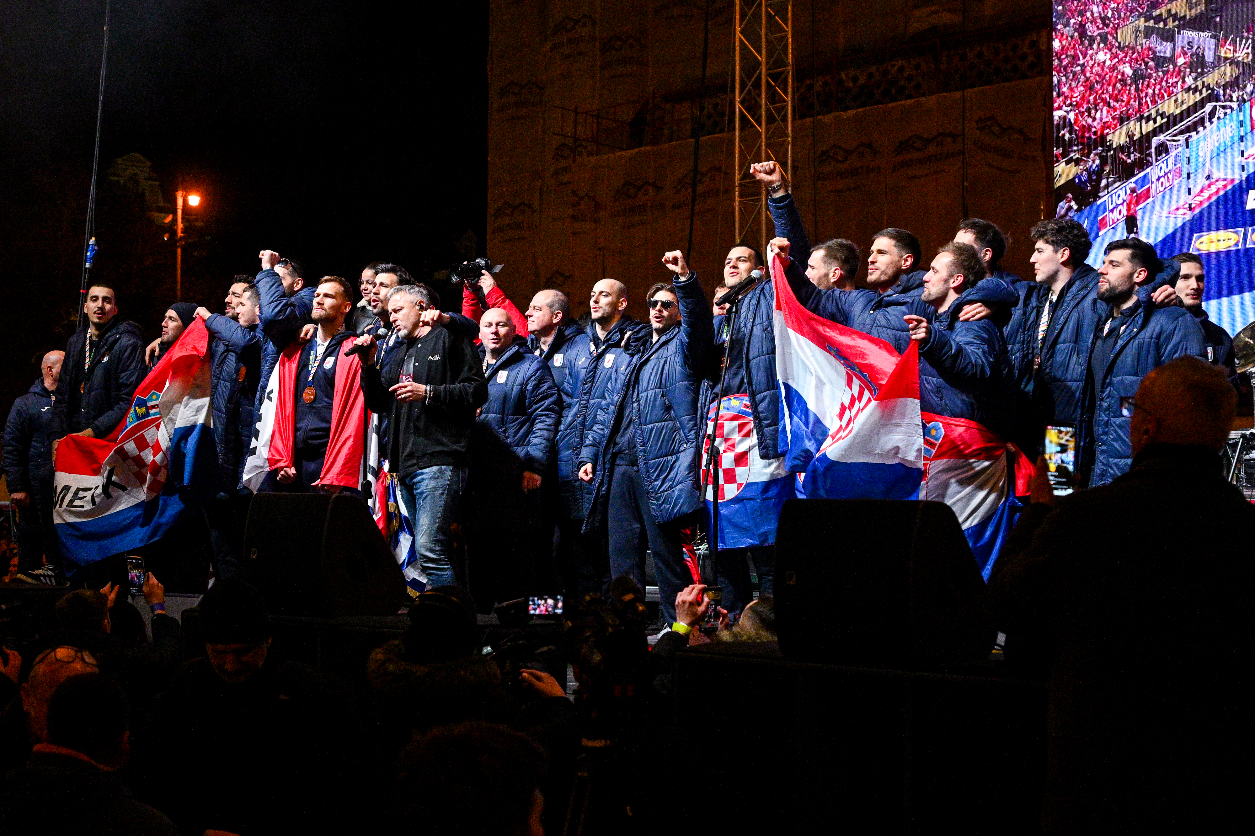 Sprejem hrvaških rokometašev v Zagrebu