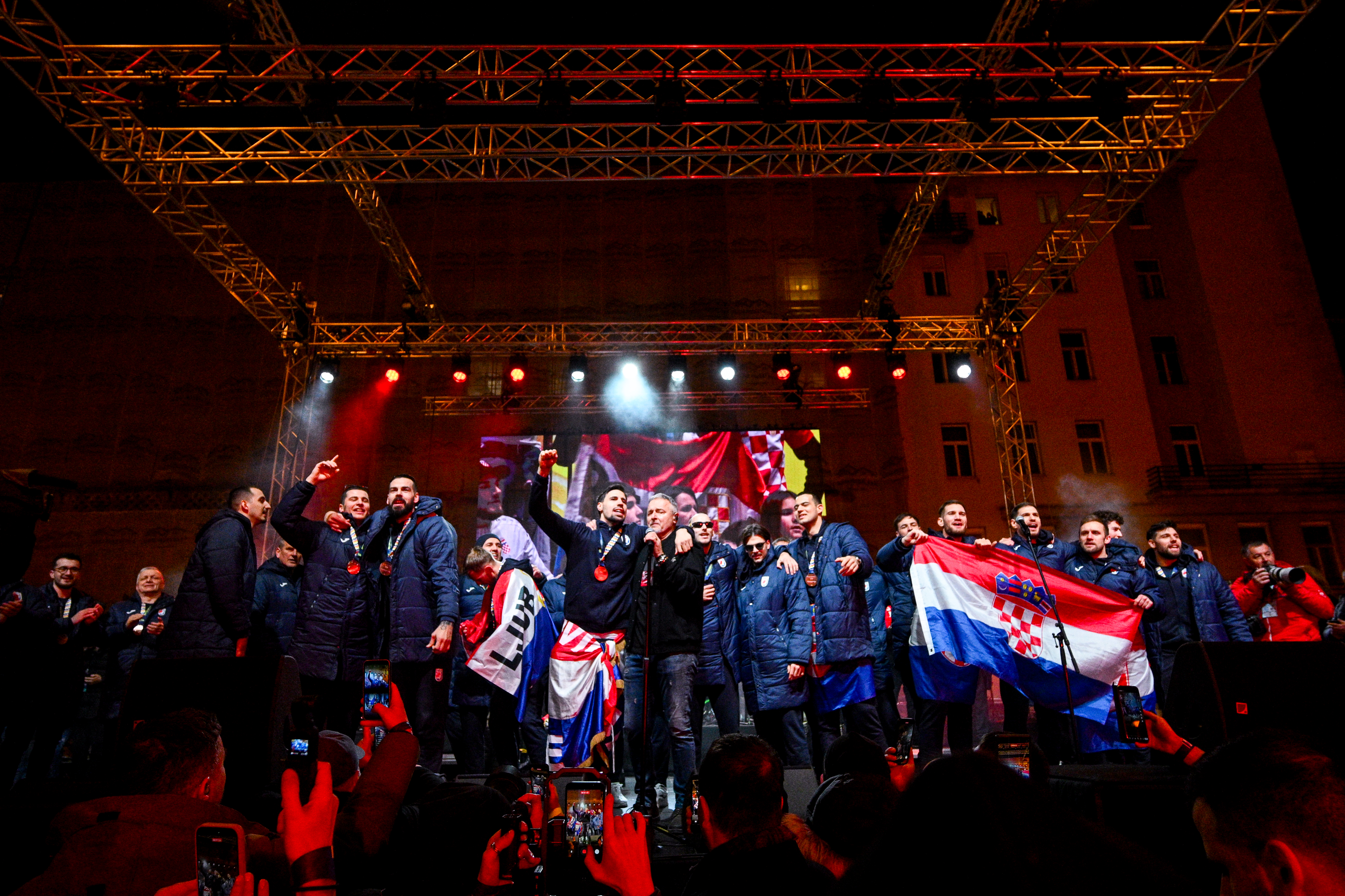 Sprejem hrvaških rokometašev v Zagrebu