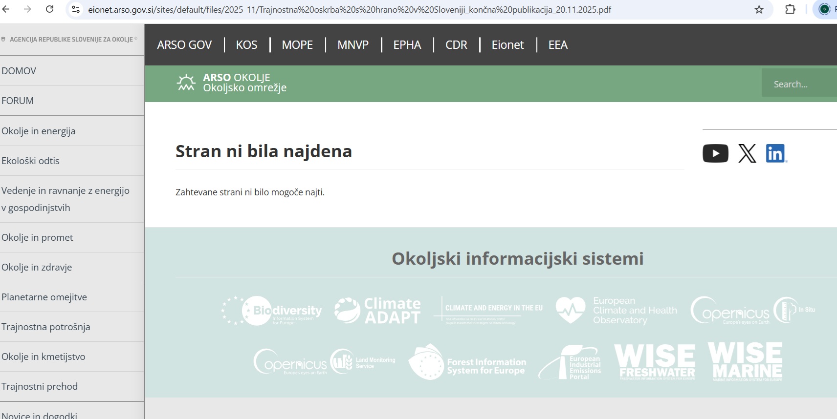 publikacija trajnostna prehrana