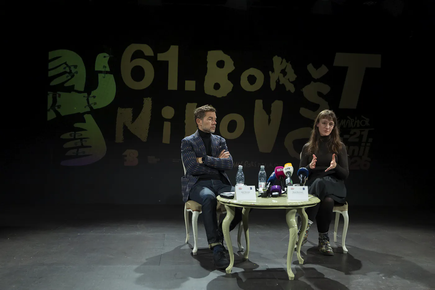 Aleš Novak, umetniški direktor in Kaja Novosel, selektorica tekmovalnega programa.