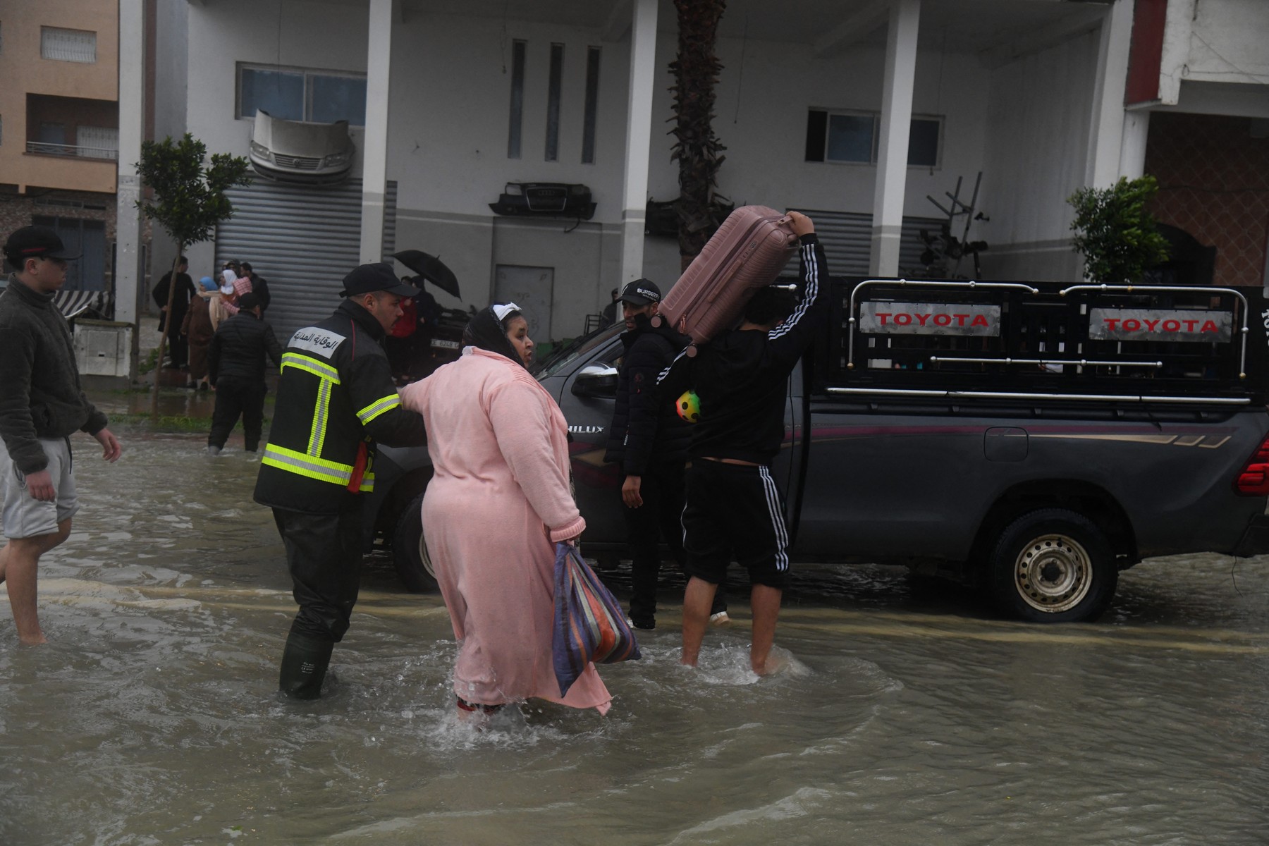 KSAR EL KEBIR, MOROCCO - JANUARY 30: Search and rescue operations continue after heavy rainfall