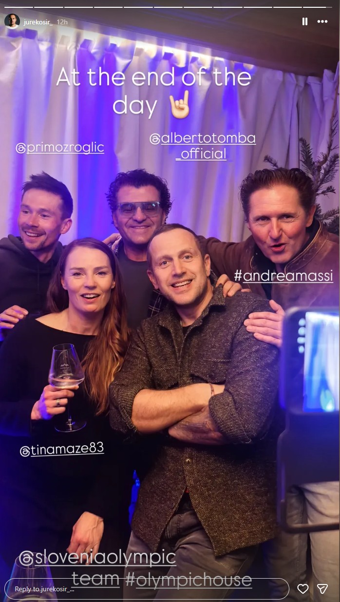 Jure Košir, Primož Roglič, Tina Maze, Alberto Tomba in Andrea Massi