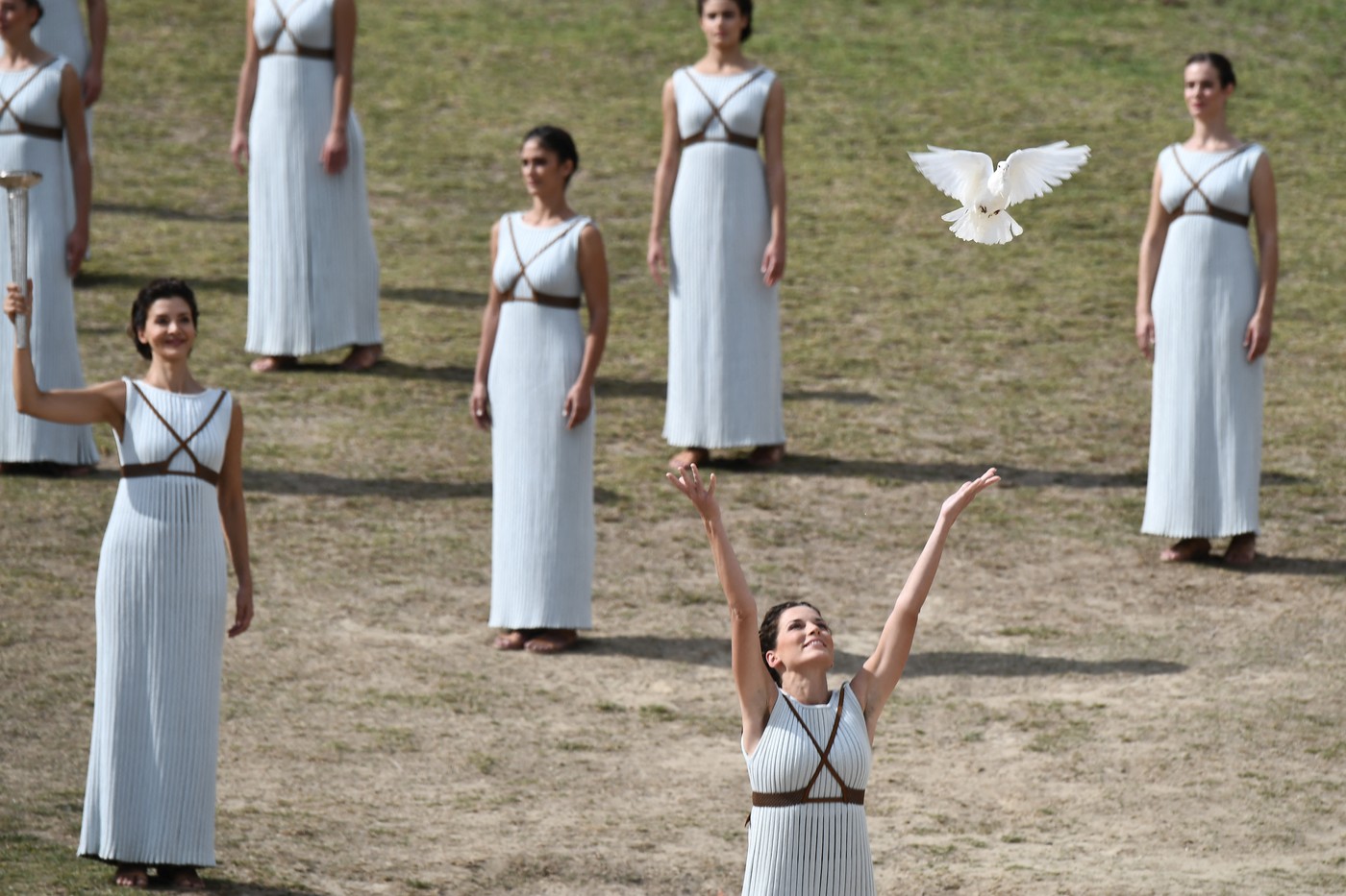 Prižig olimpijskega ognja v Grčiji