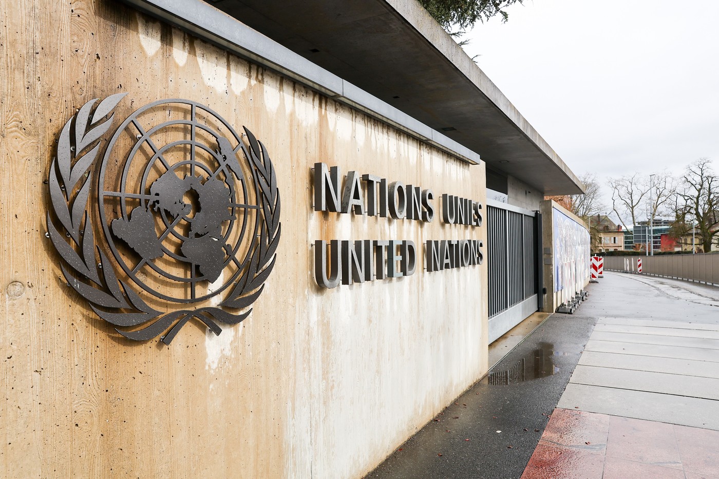 SWITZERLAND, GENEVA - FEBRUARY 19, 2026: The entrance to the Palace of Nations hosting the United Nations Office at Geneva,Image: 1076567407, License: Rights-managed, Restrictions: * Switzerland And Russia Rights Out *, Model Release: no