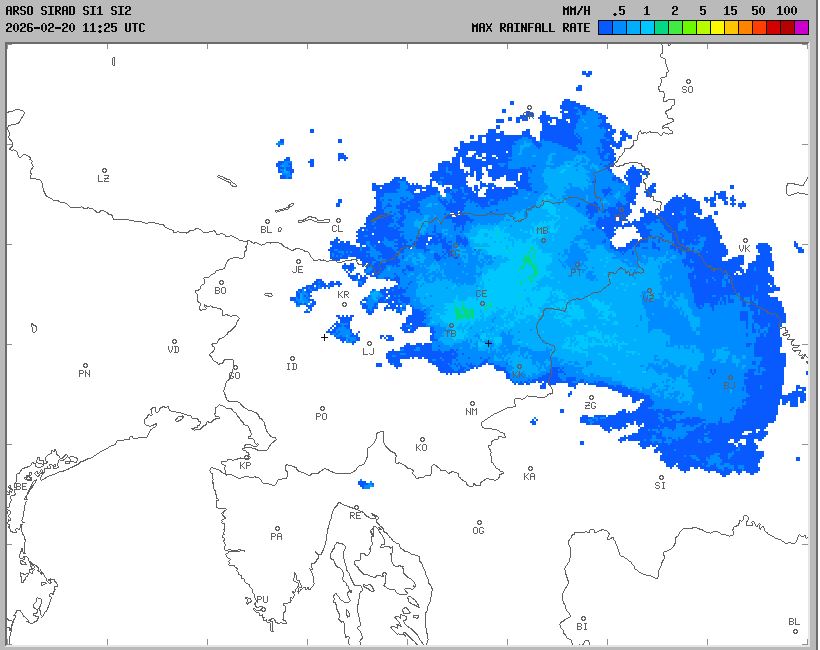 Radarska slika padavin
