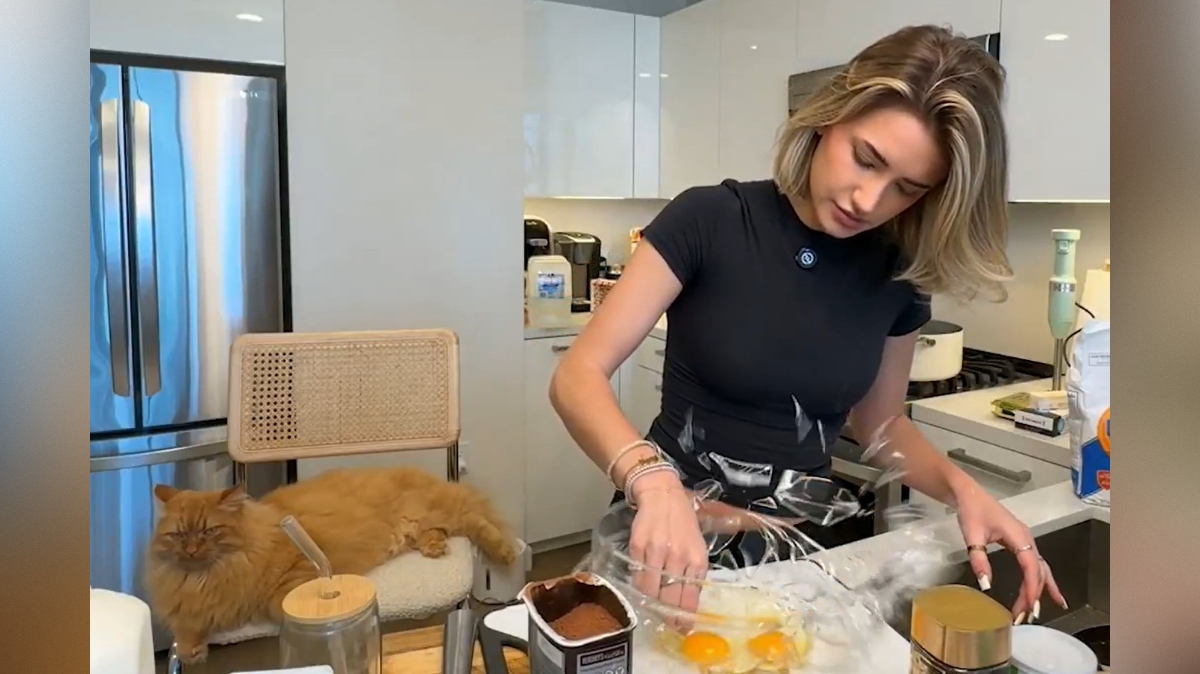 nesreča v kuhinji, raztreščenje sklede iz kaljenega stekla, videoposnetek na omrežju X