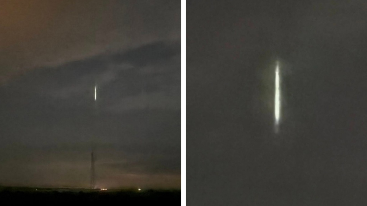 svetlobni pojav na Pagu, domnevno svetloba LiDAR-ja s satelita, 22.02.2026