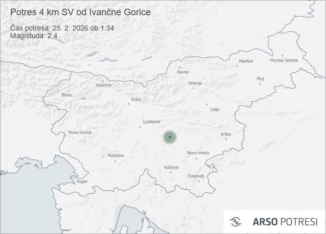 Potres v bližini Ivančne Gorice
