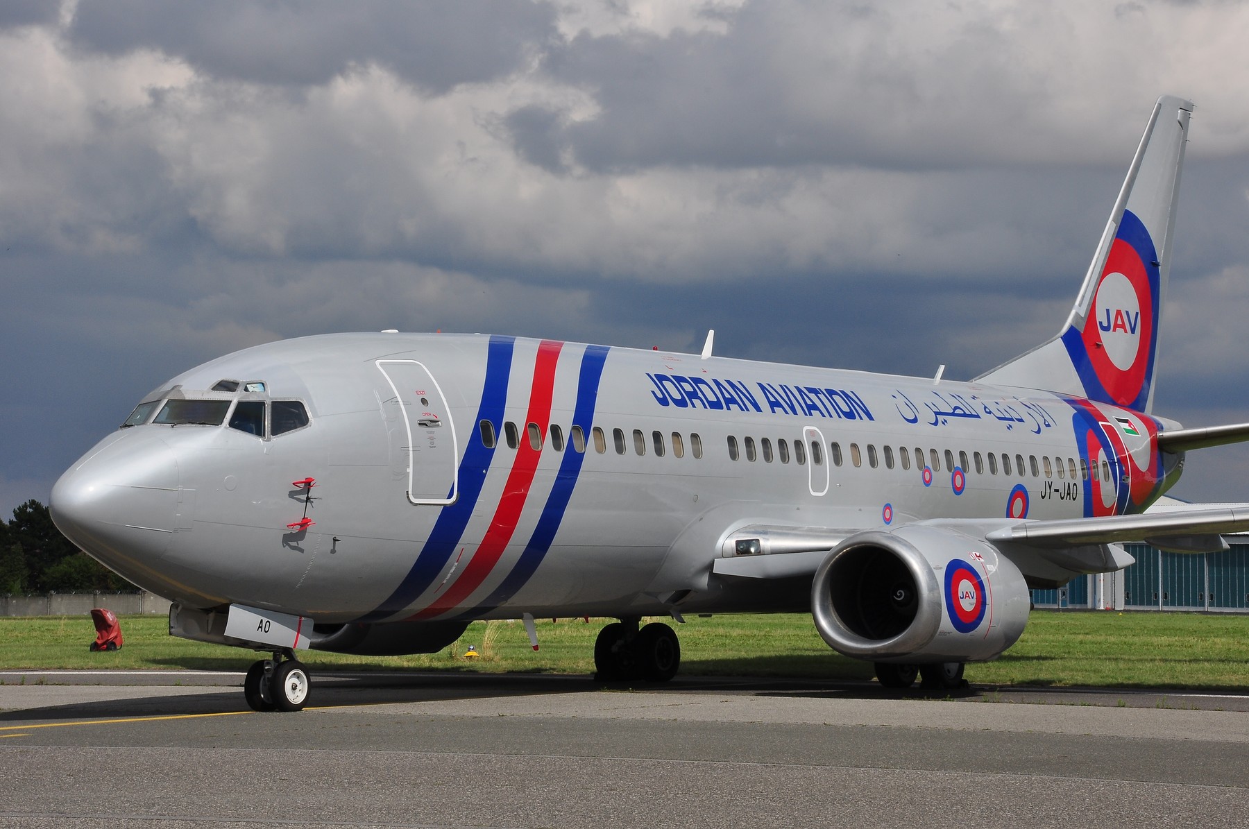 Boeing 737-322 of Jordan Aviation during a parking.
