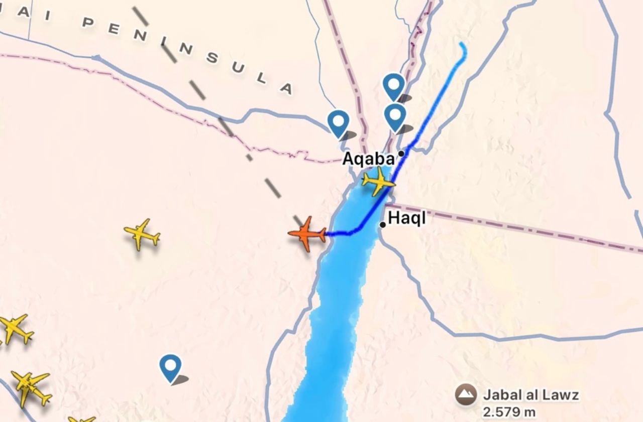 Letalo vzletelo iz Jordanije