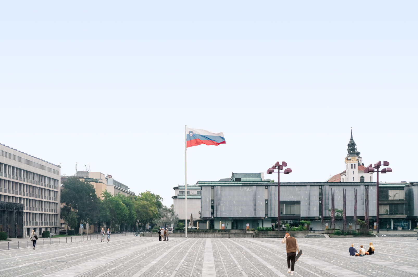 Spomenik slovenske osamosvojitve na Trgu republike v Ljubljani