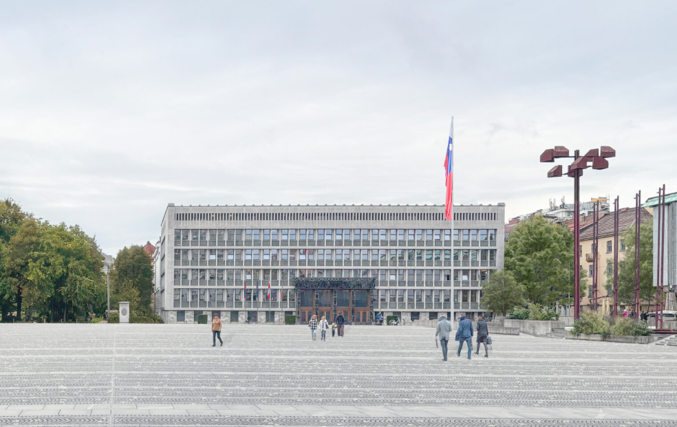 Spomenik slovenske osamosvojitve na Trgu republike v Ljubljani