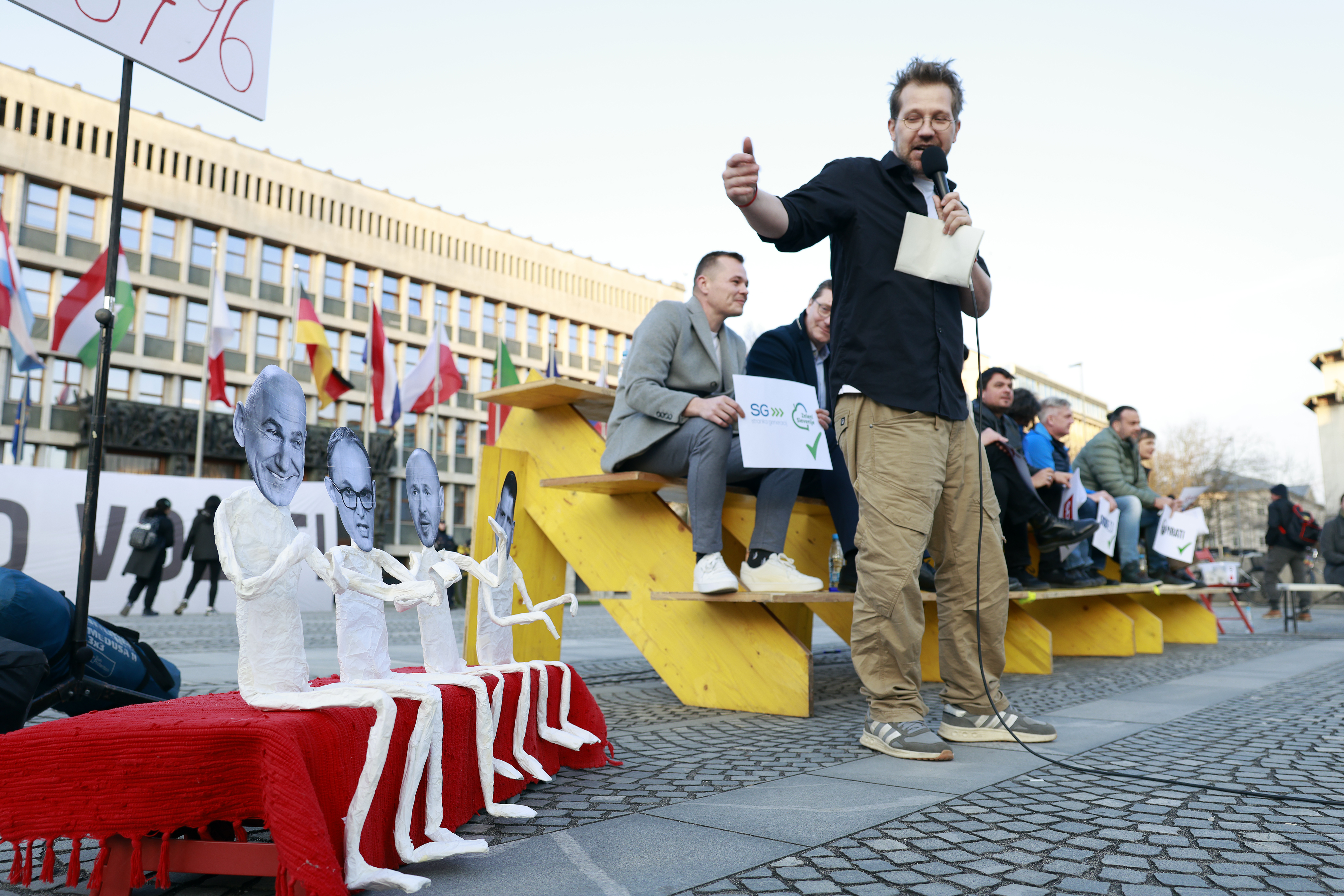 Slovenija, Ljubljana, 10.03.2026, predvolilno soočenje politike z ljudstvom civilne iniciative Glas ljudstva