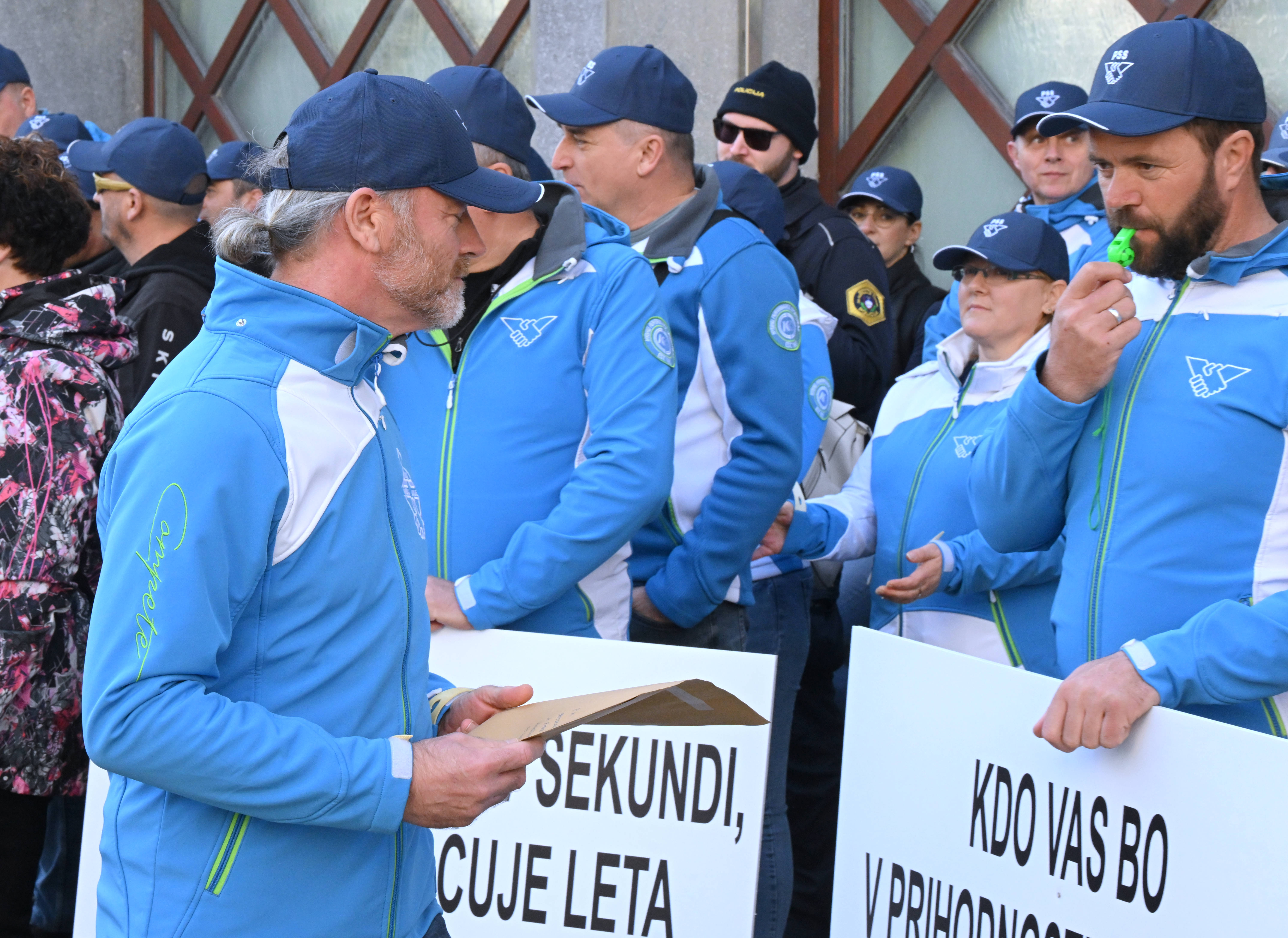 Slovenija, Ljubljana, 12.03.2026, 12. marec 2026Policijski sindikat Slovenije, stavka policistov, protest pred stavbo vlade. Foto: Žiga Živulović jr.