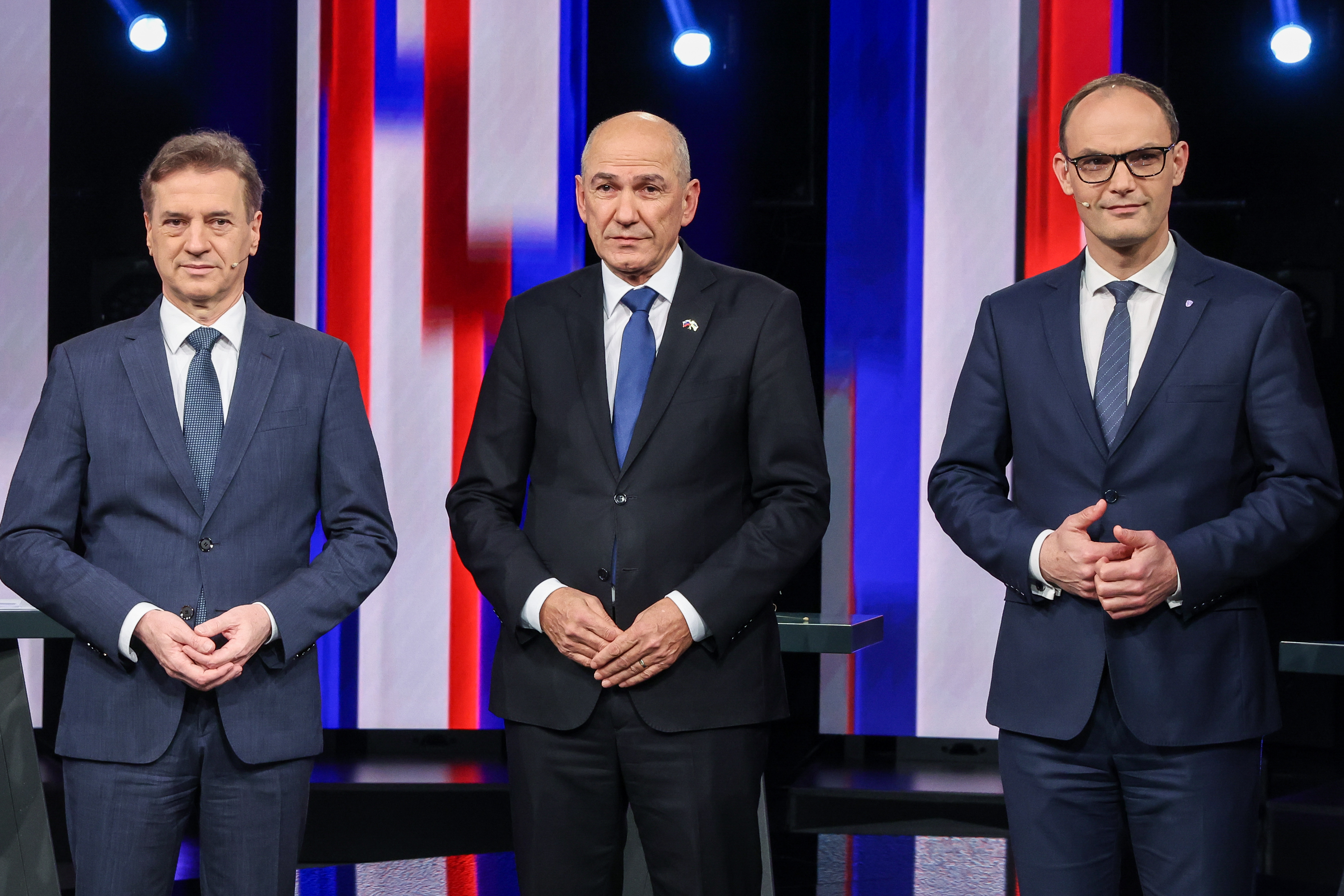 Janez Janša, Robert Golob in Anže Logar