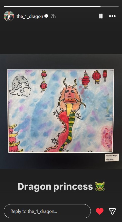 Umetniško delo hčerke Gorana Dragića