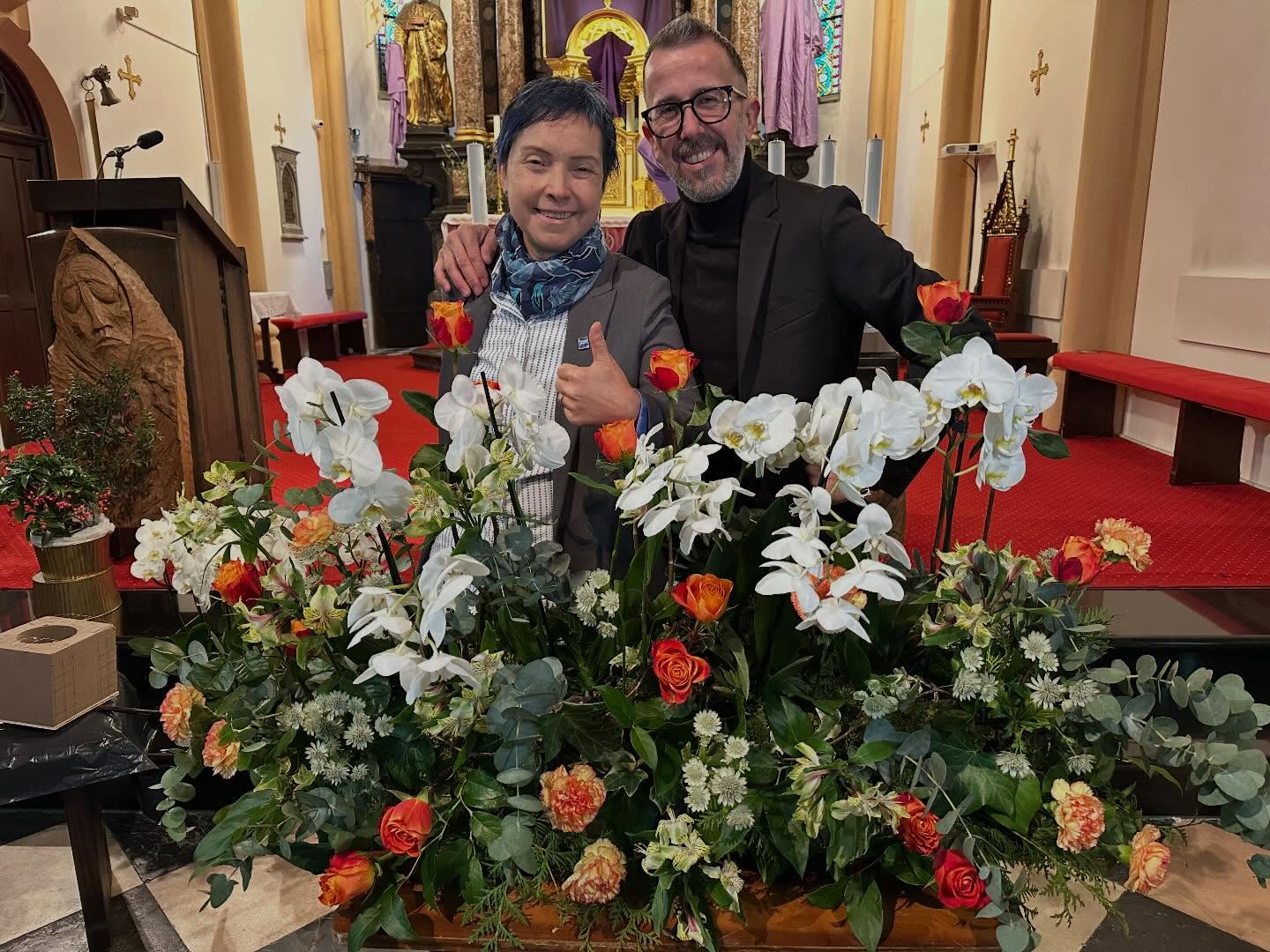 Florista Sabina Šegula in Peter Ribič