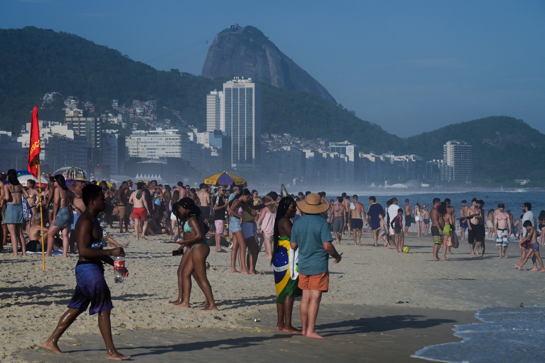 plaža Copacabana v Braziliji, Rio de Jainero