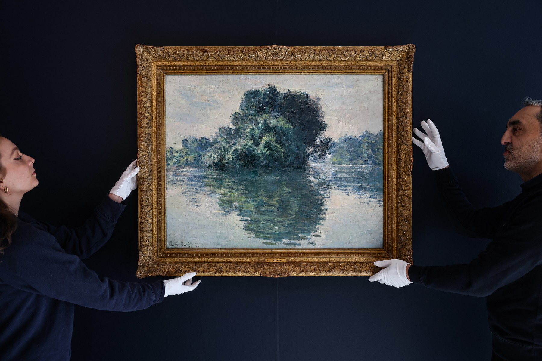 Sotheby's  "Les Îles de Port-Villez (1883)" by French Impressionist painter Claude Monet,