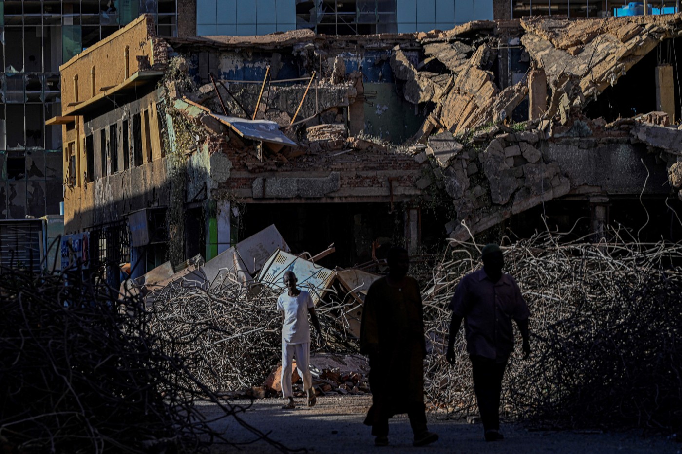 Poškodovane stavbe v Kartumu