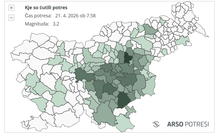 Potres v bližini Mokronoga