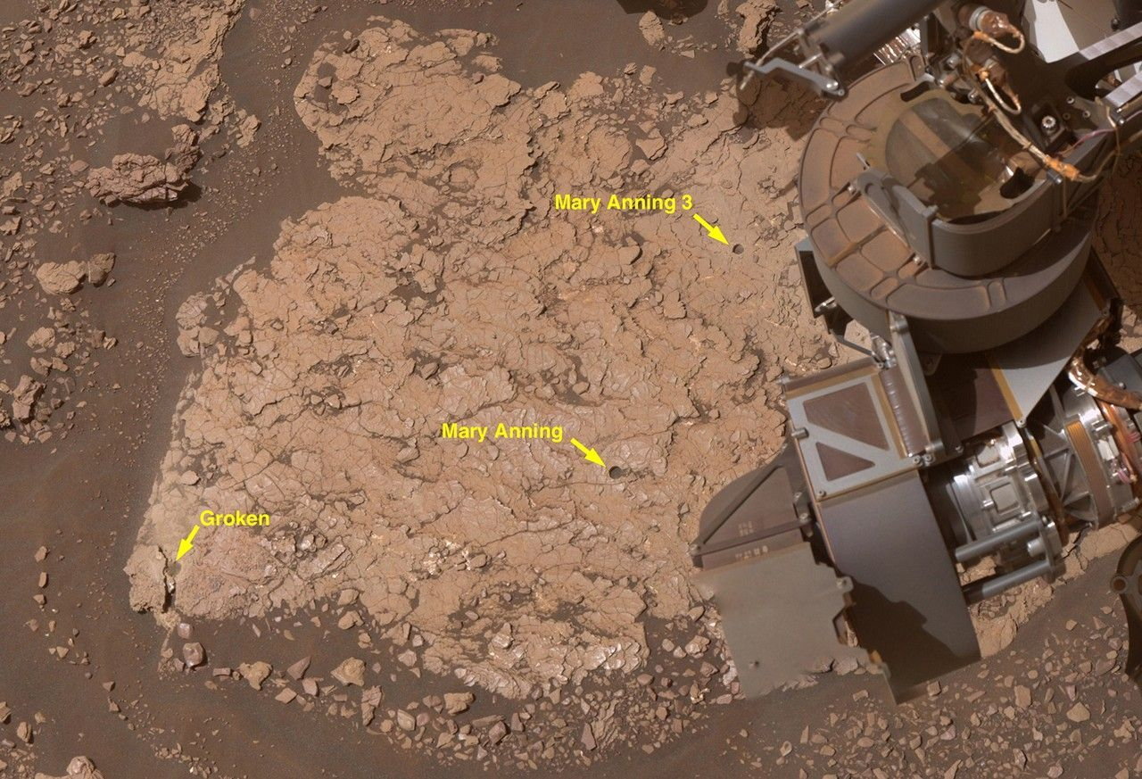 lokacije vzorcev, ki jih je zbral in preučeval rover Curiosity na Marsu