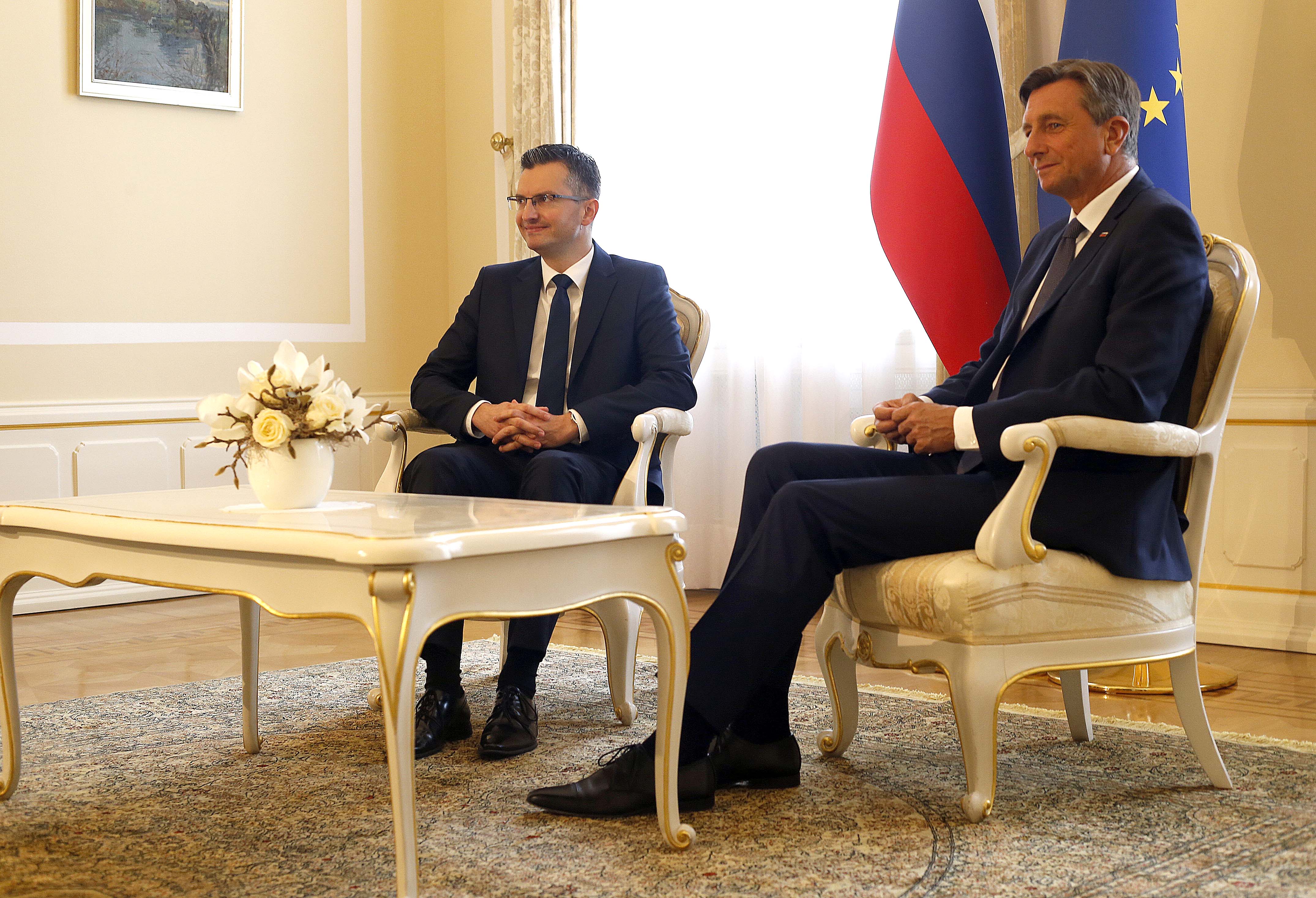 Borut Pahor ob sprejemu članov vlade Marjana Šarca, september 2018