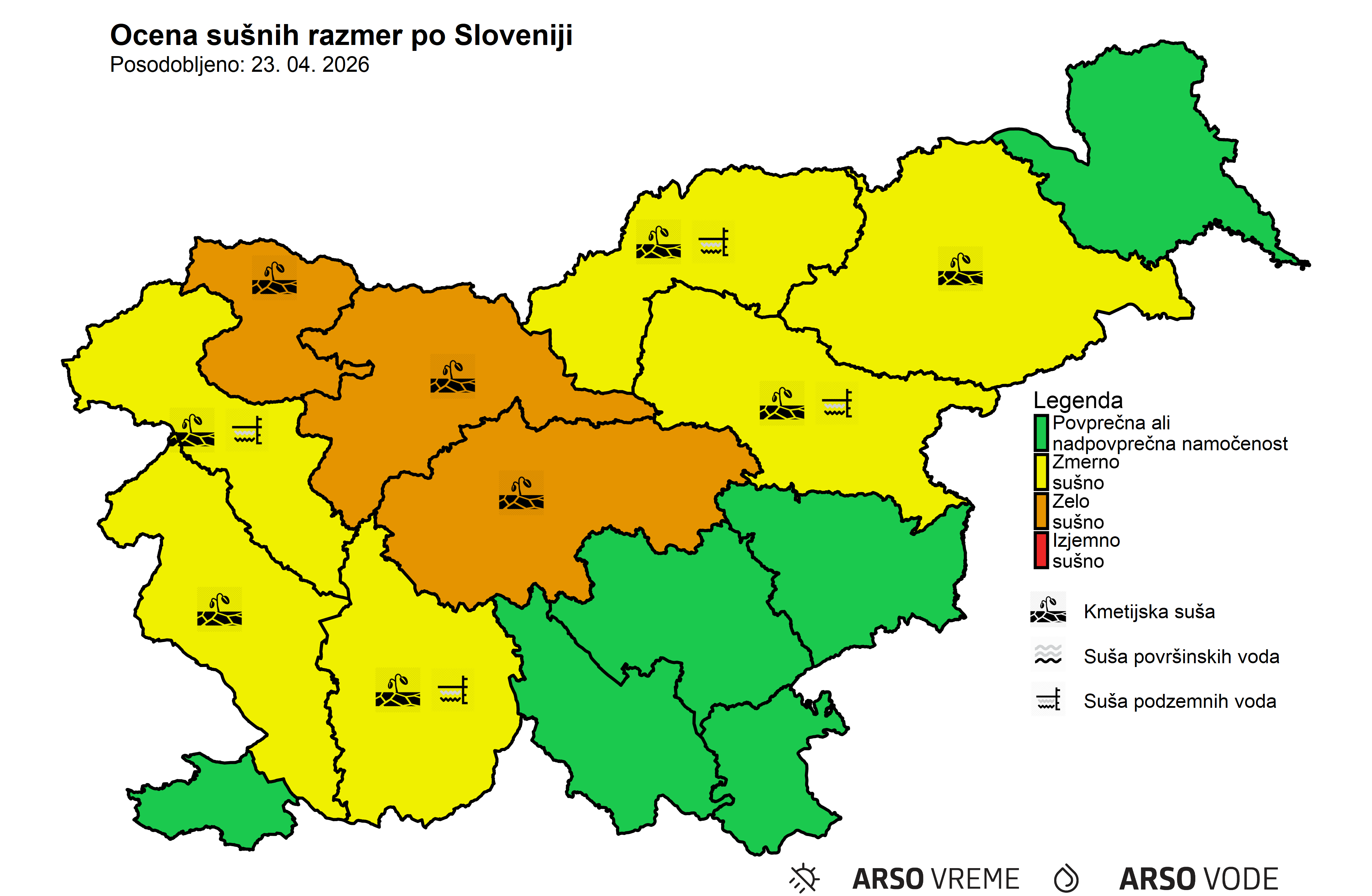 suša arso zemljevid