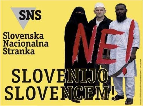 rasistični plakat stranke sns