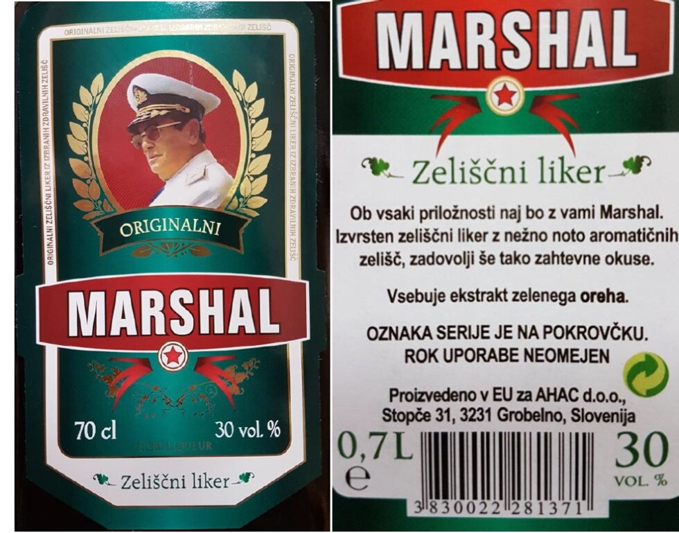 Umik zgane pijace zeliscni liker MARSHAL.