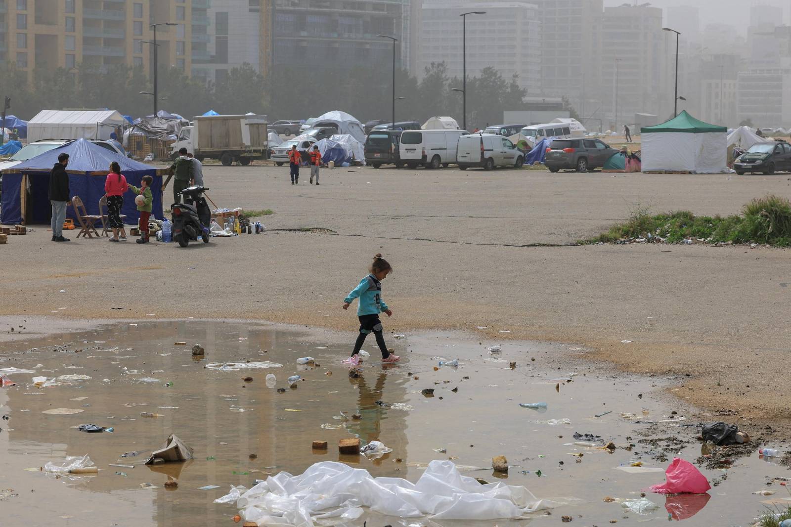 Displaced people find shelter amid escalating hostilities between Hezbollah and Israel in Beirut