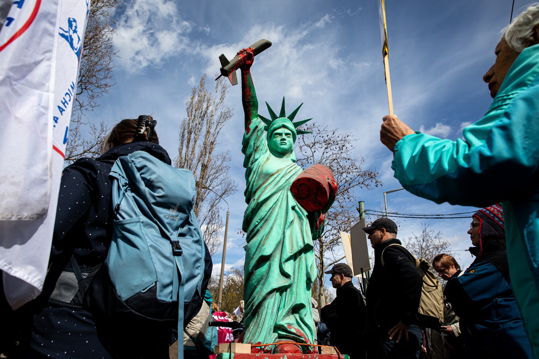 On Saturday, April 4, 2026, demonstrators gathered at Mauerpark in Berlin for an Easter peace march,