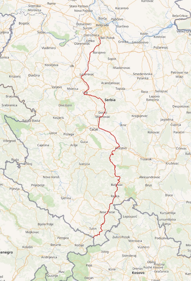 ibarska magistrala, državna cesta 22, Srbija