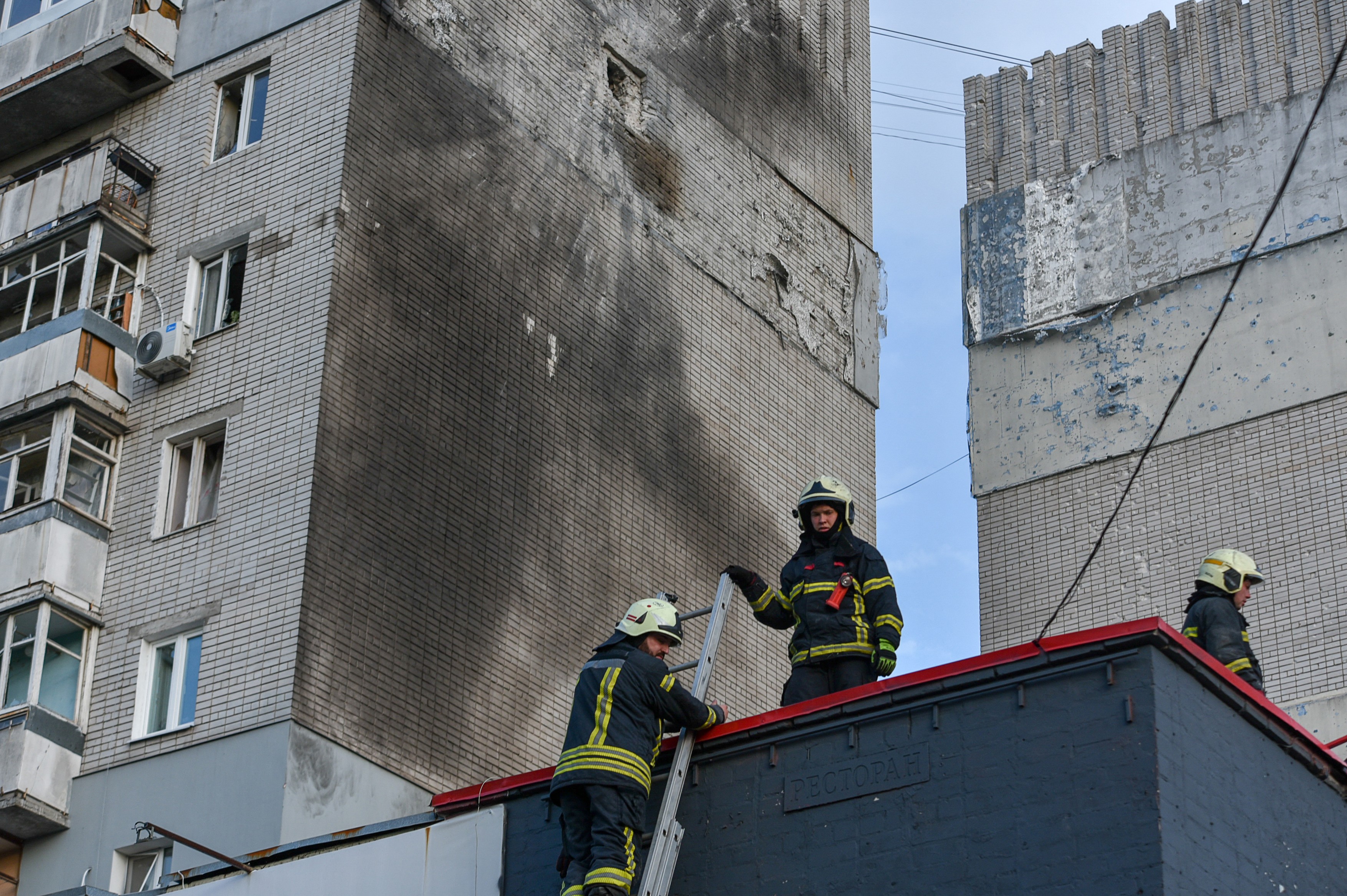 Posledice ruskega napada na ukrajinsko regijo Dnipro
