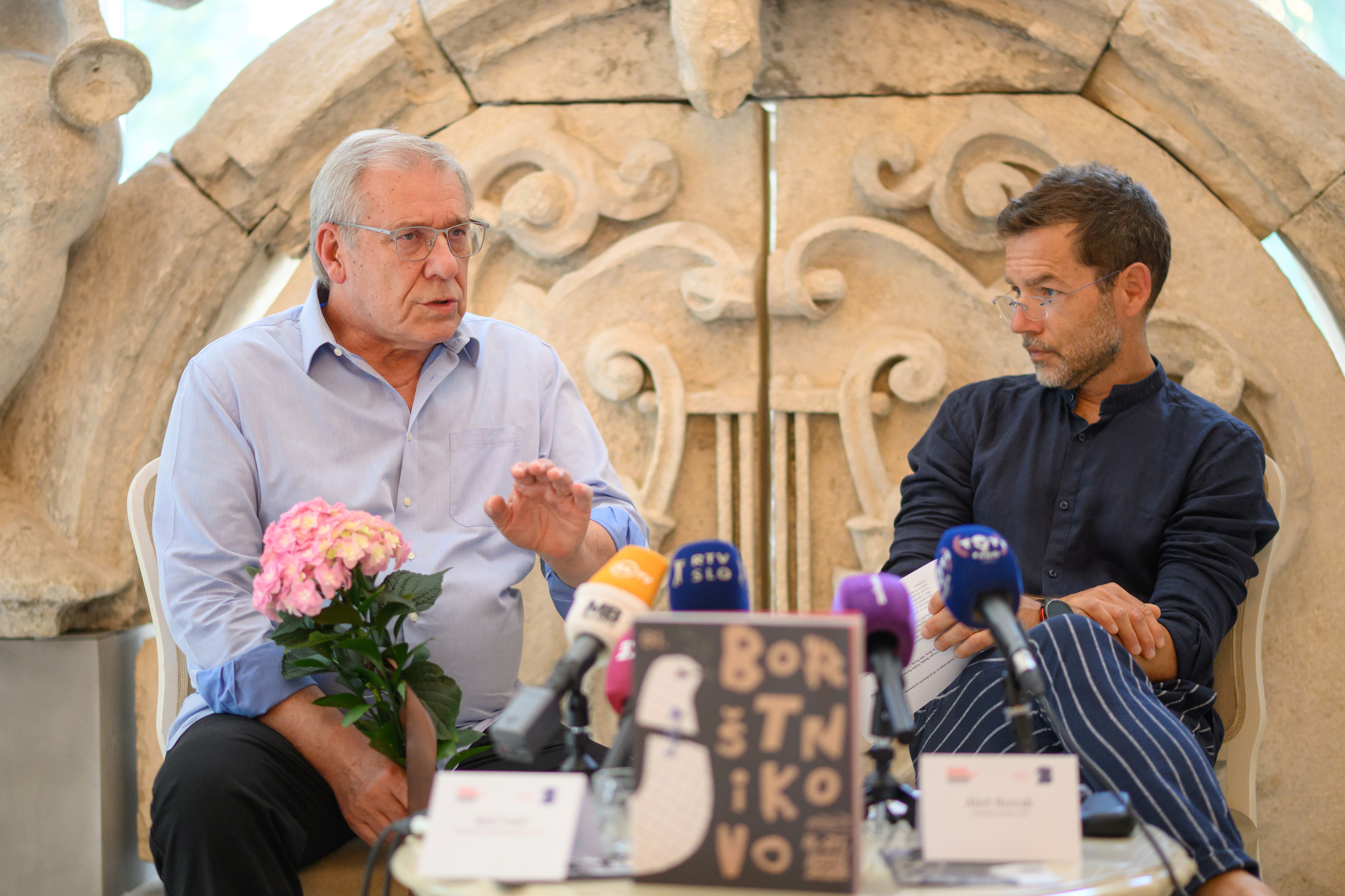 Slovenija, Maribor, 27.05.2026, 27. maj 2026Novinarska konferenca ob predstavitvi Festivala Borštnikovo srečanje, dogodek, kultura, Aleš Valič, Aleš Novak,Foto: Miloš Vujonović/F.A.Bobo