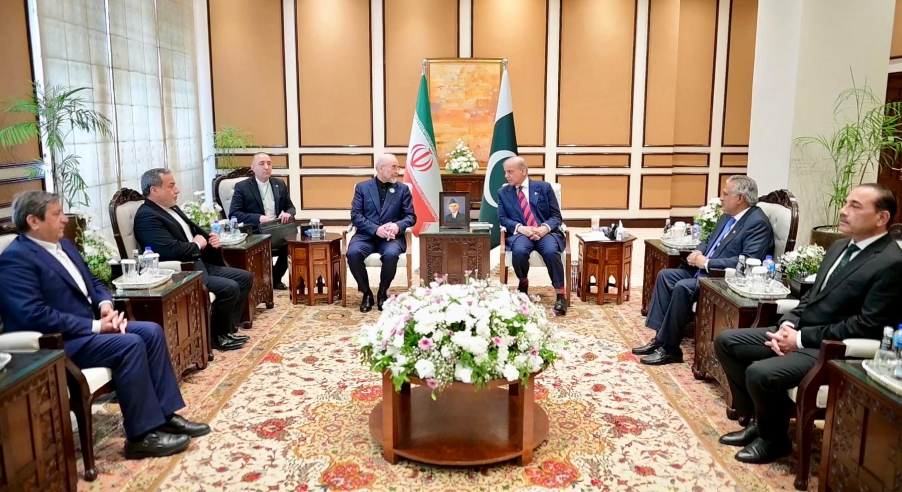 Pakistan Prime Minister Muhammad Shehbaz Sharif held a meeting with the Iranian delegation led by the  Mohammad Bagher Ghalibaf Talks in Islamabad April 11, 2026.