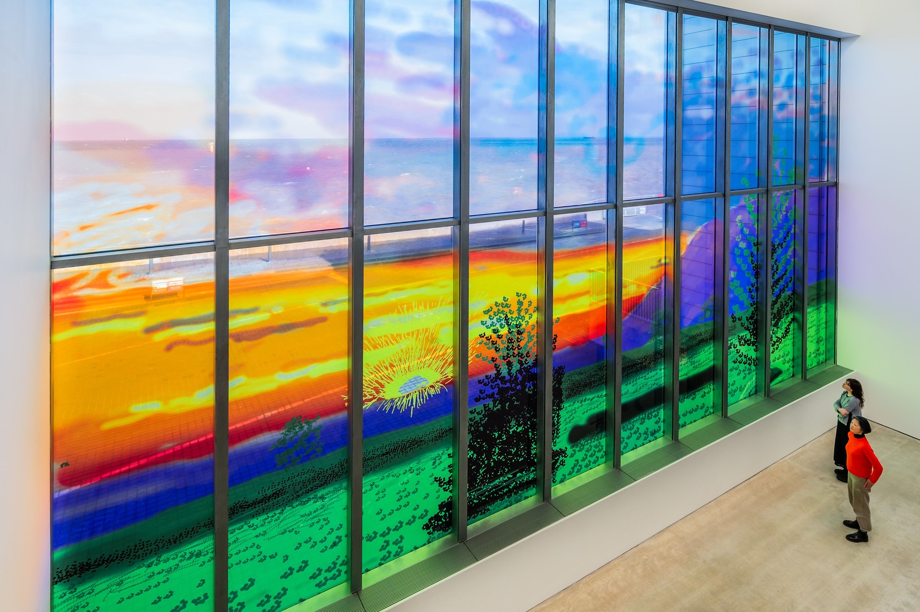David Hockney: Sunley Window 2026 will be in situ from 1 April-1 November 2026 at Turner Contemporary, Rendezvous, Margate.