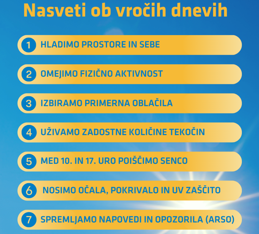 Nasveti NIJZ za ravnanje v vročini