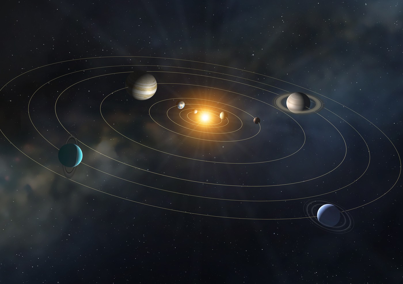 prikaz orbit planetov v Osončju