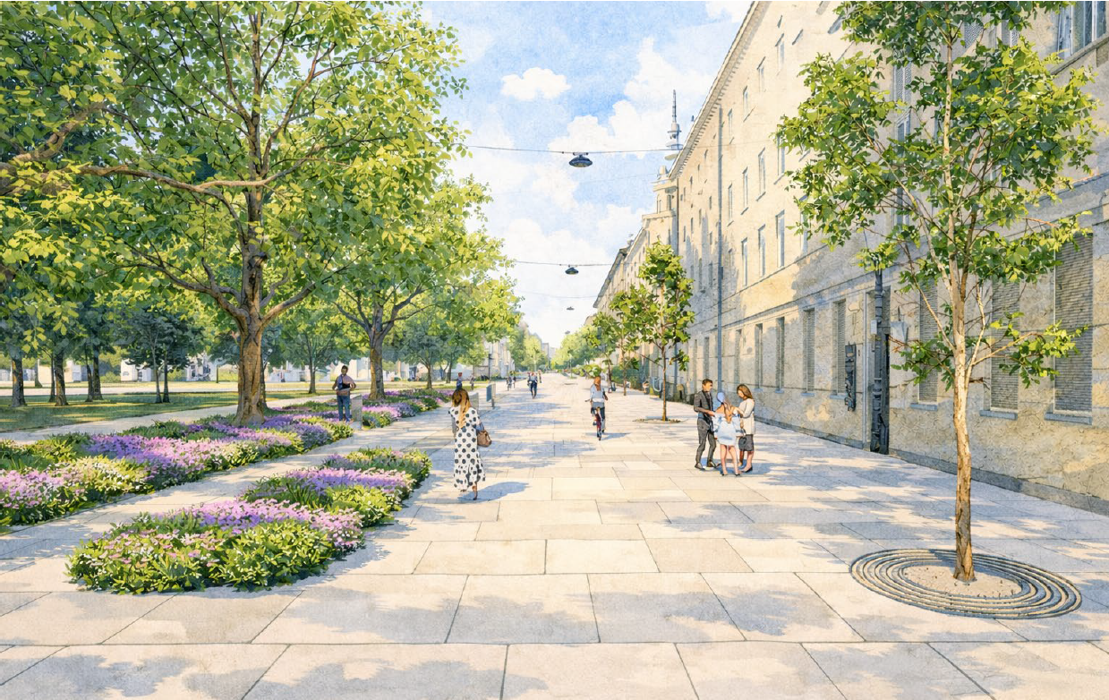 Prenova Miklošičeve ulice med Tavčarjevo in Dalmatinovo ulico