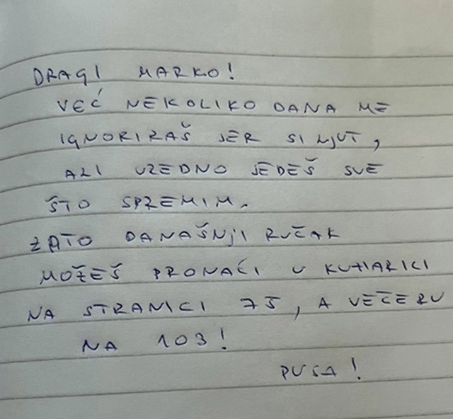 Ženino sporočilo možu