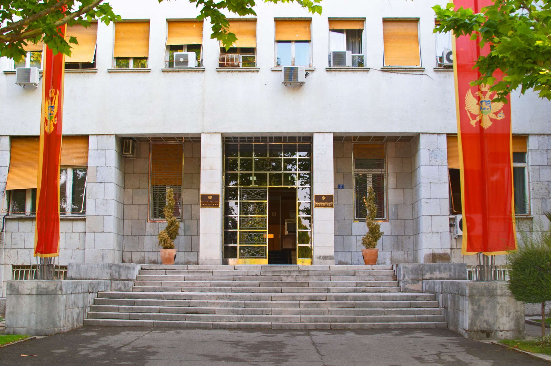 Skupstina Republica Crna Gora, the parliament assembly of Montenegro, main entrance