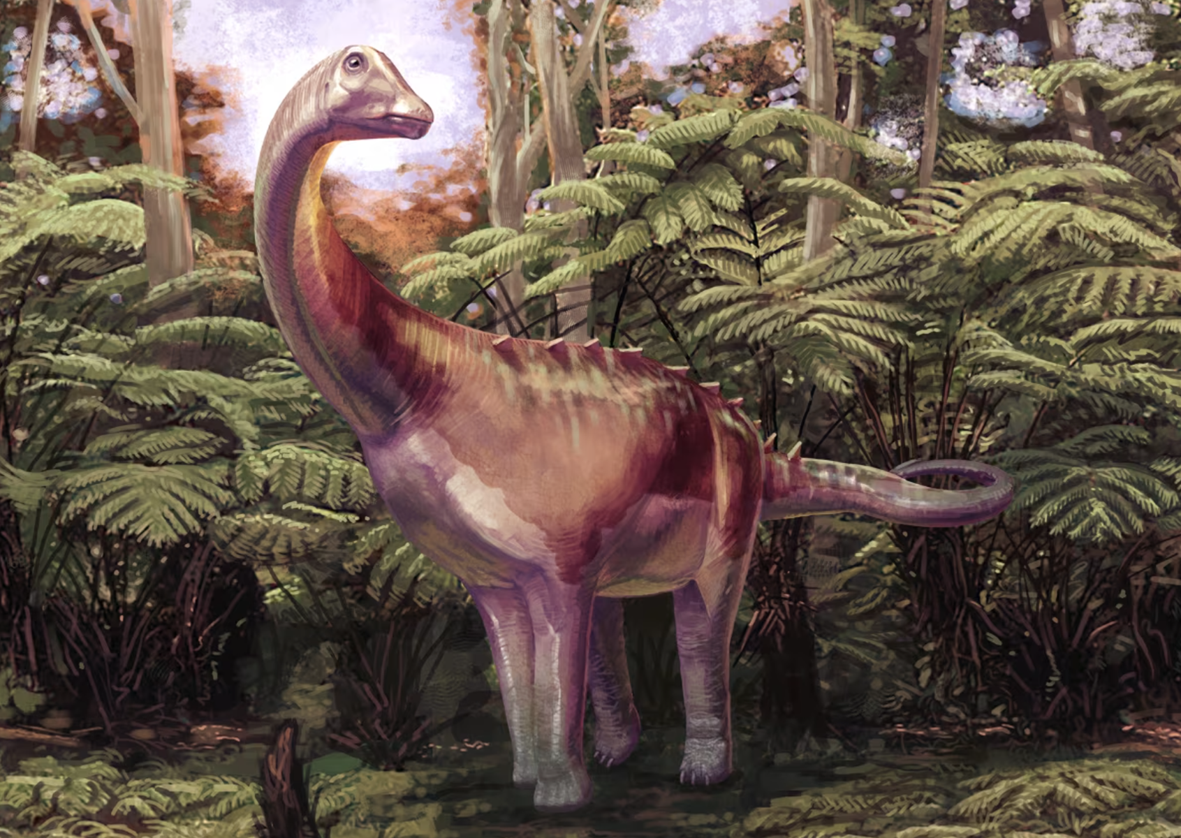 Umetniška rekonstrukcija sauropodnega dinozavra, ki je nekoč živel na Antarktiki.