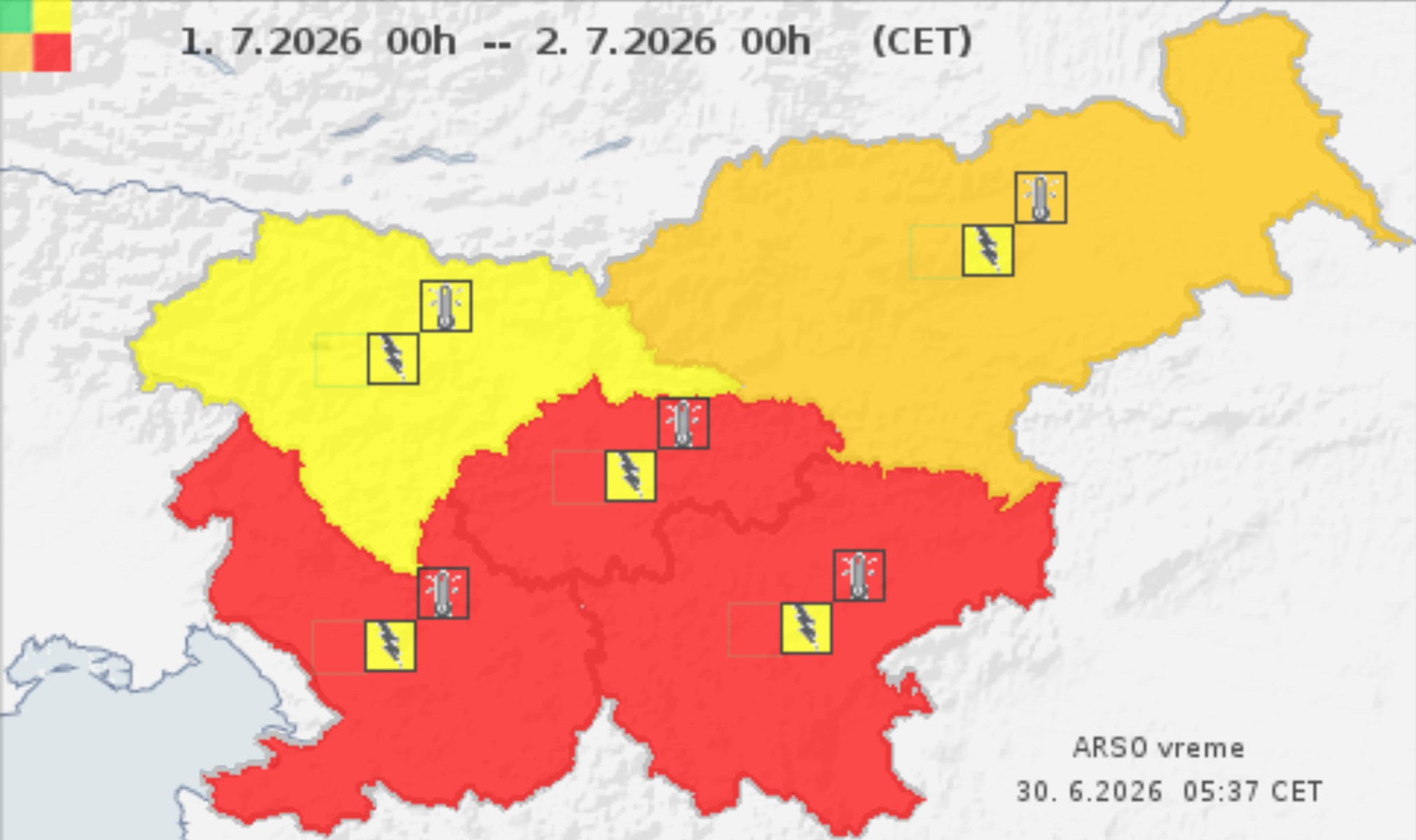 Rdeče opozorilo Arsa