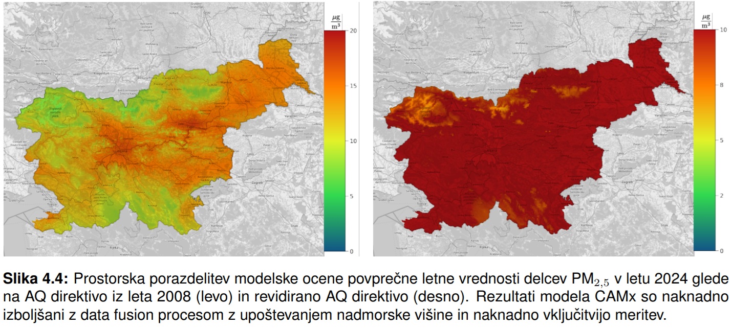 pm delci 2.5, zemljevid slovenije