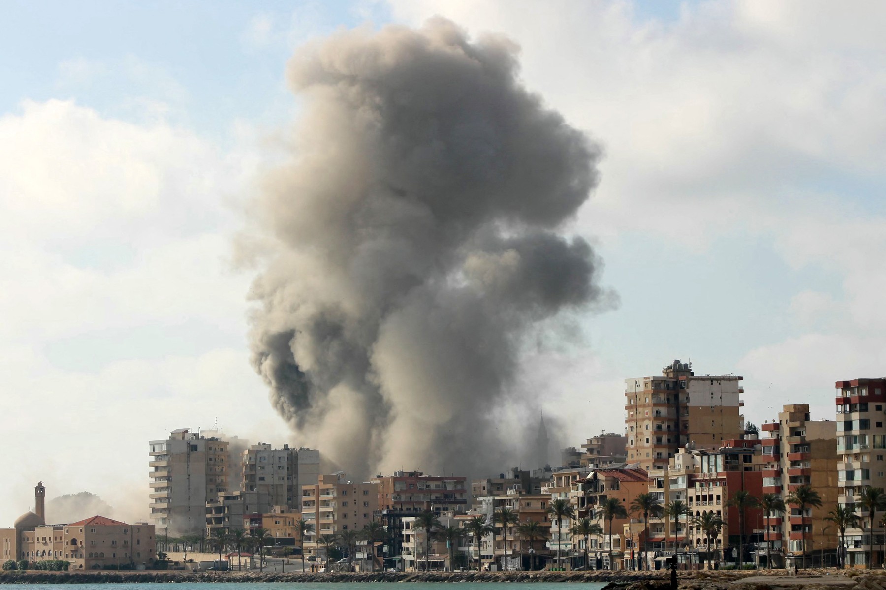 site of an Israeli airstrike that targeted a neighborhood in the southern Lebanese