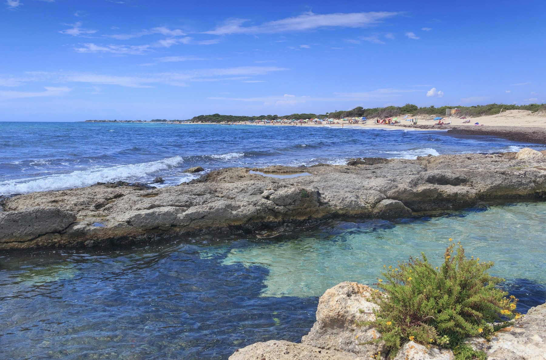 Punta Grossa beach is located in the Salento region near town of Porto Cesareo.