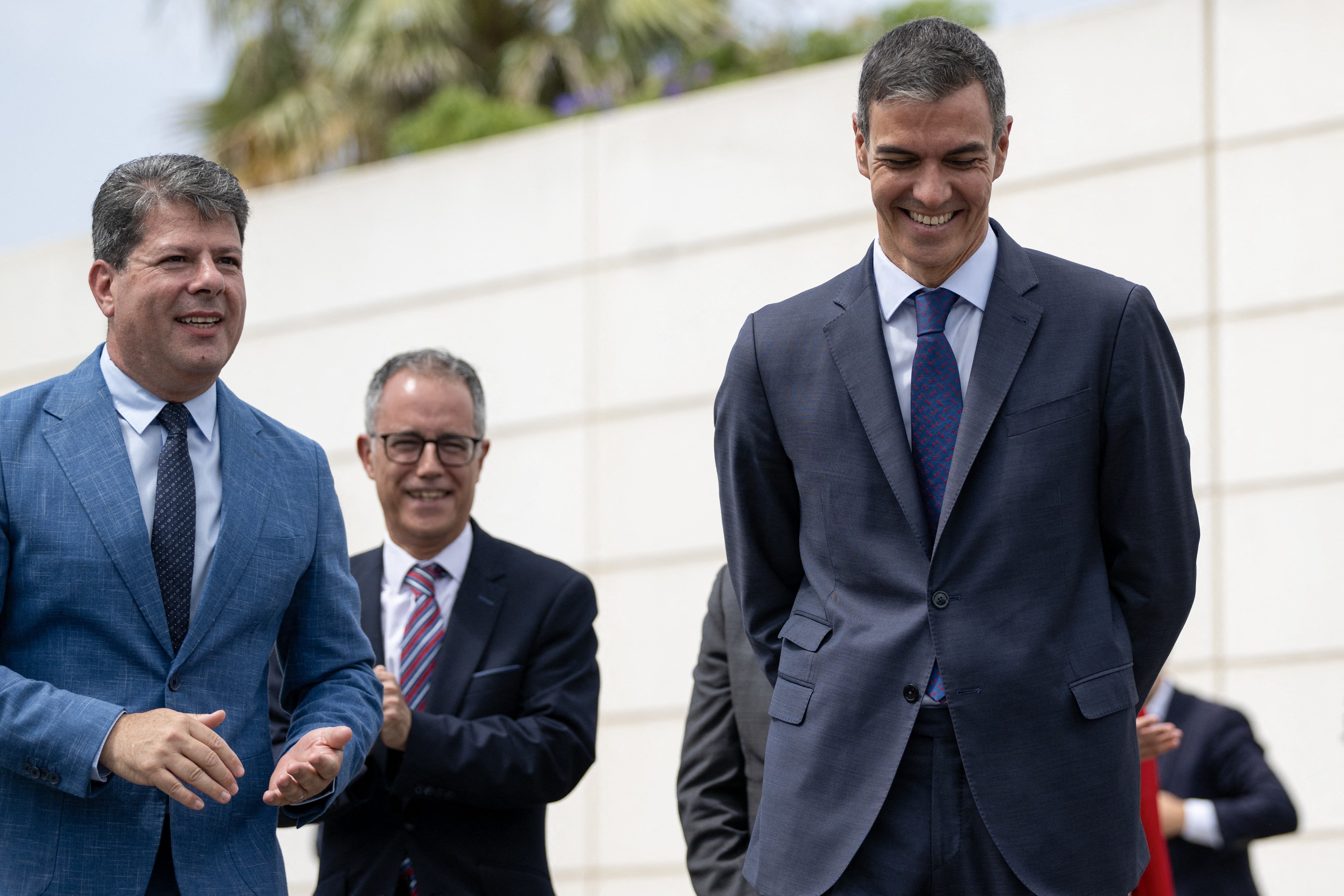 Pedro Sanchez (desna) in Glavni minister Gibraltarja Fabian Picardo (levo)