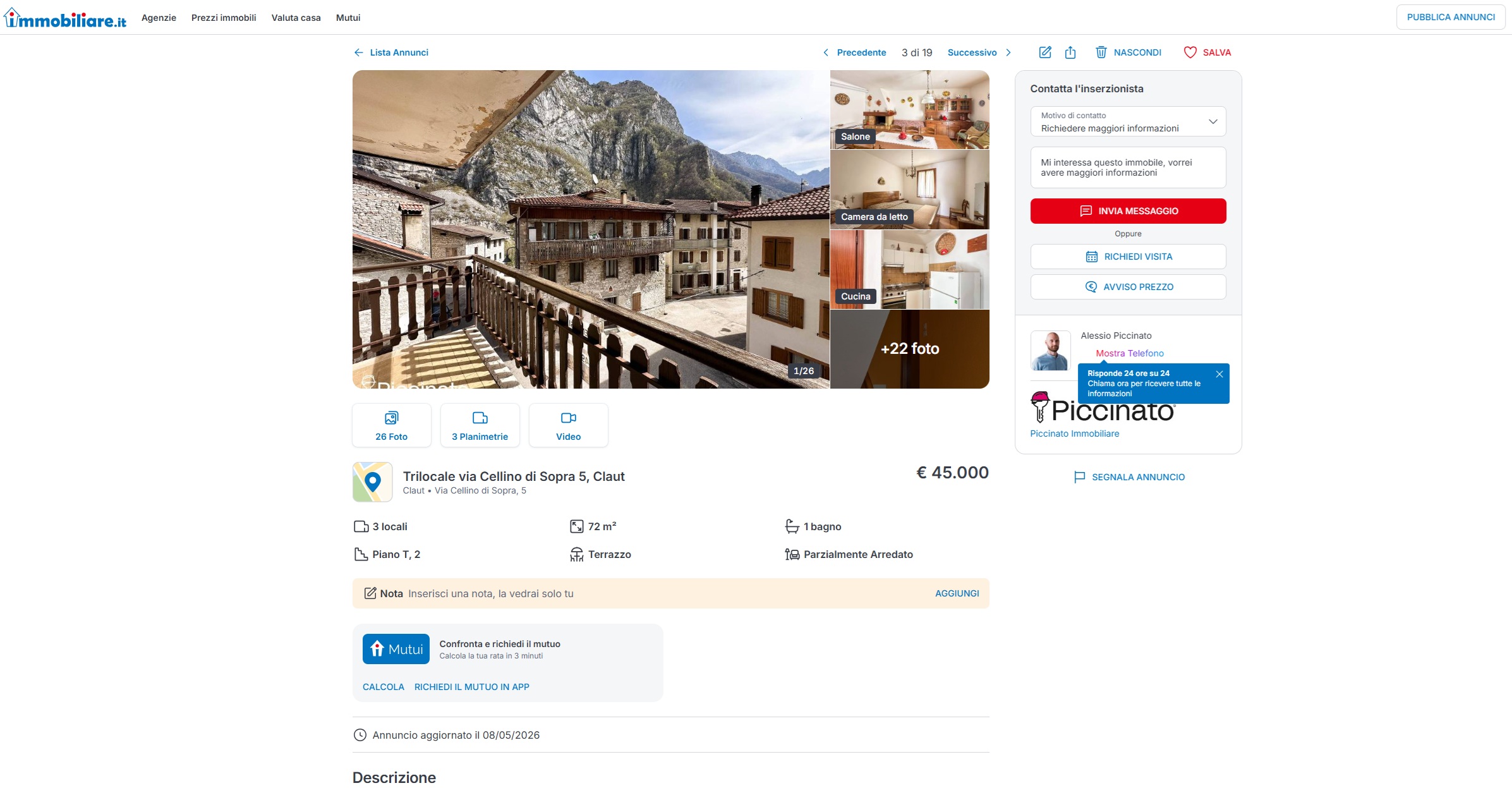 oglas za stanovanje v Dolomitih