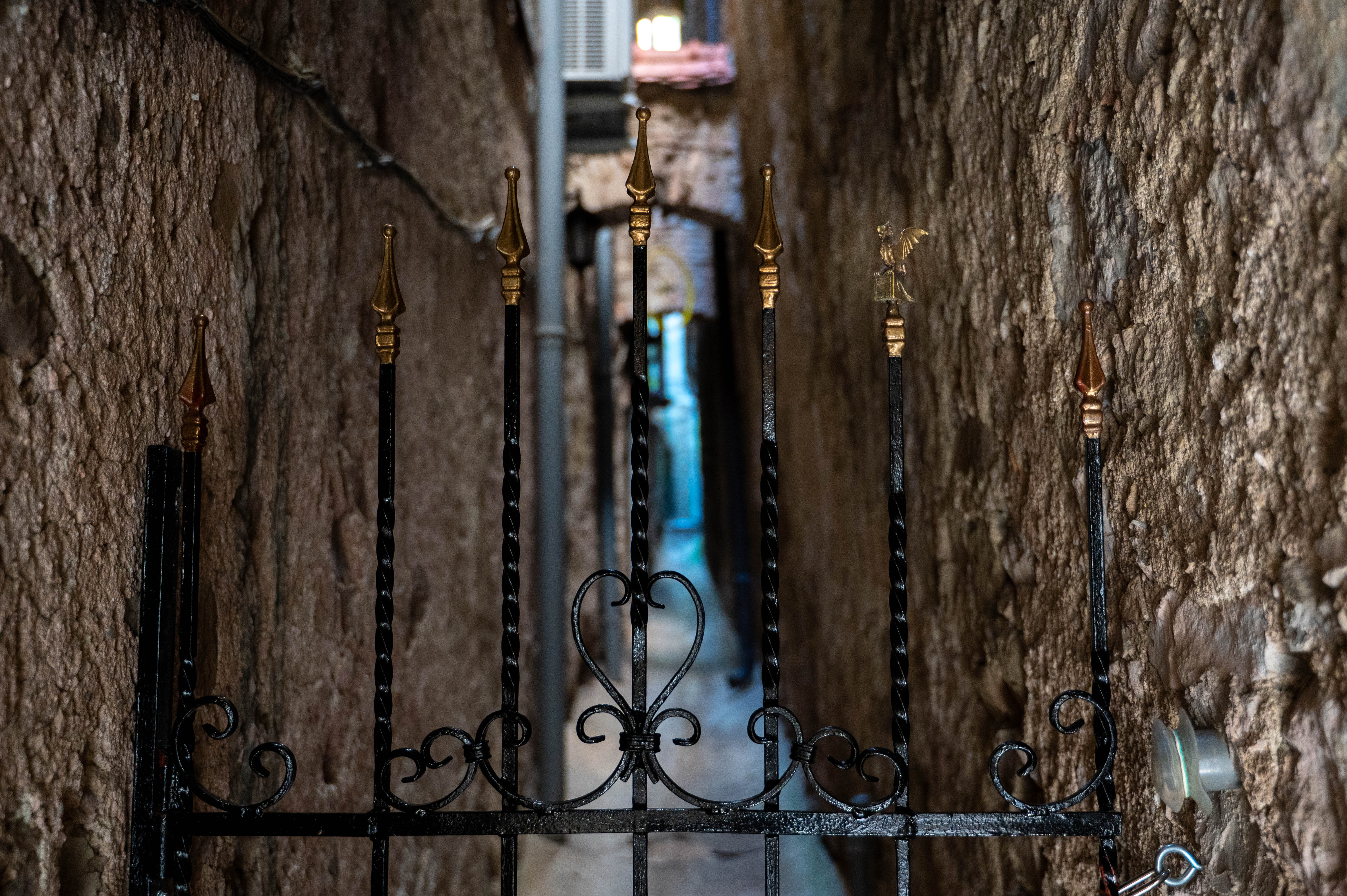 Medeninast zmajček v preduhu na Gornjem trgu v Ljubljani
